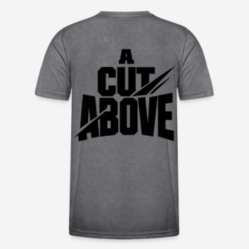Preview: A CUT ABOVE Regular T-Shirt in grau mit Rückendruck